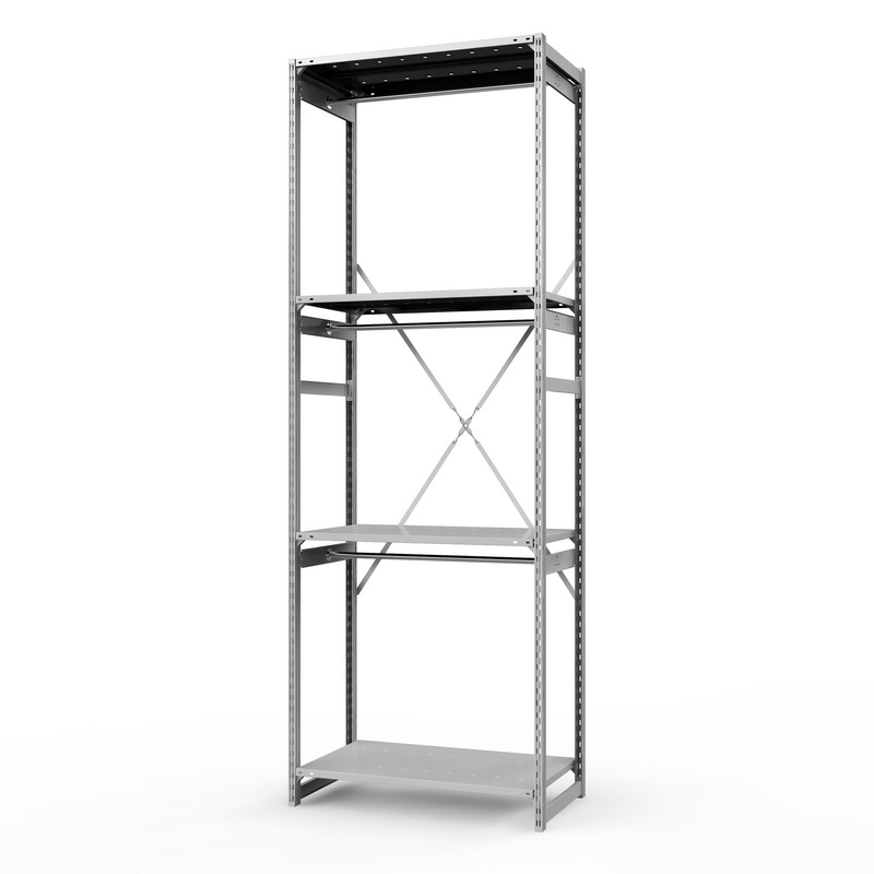 Стеллаж металлический для одежды ТСУ Универсал, 3000х1000х500 мм. полки: метал. перф. 4 шт.