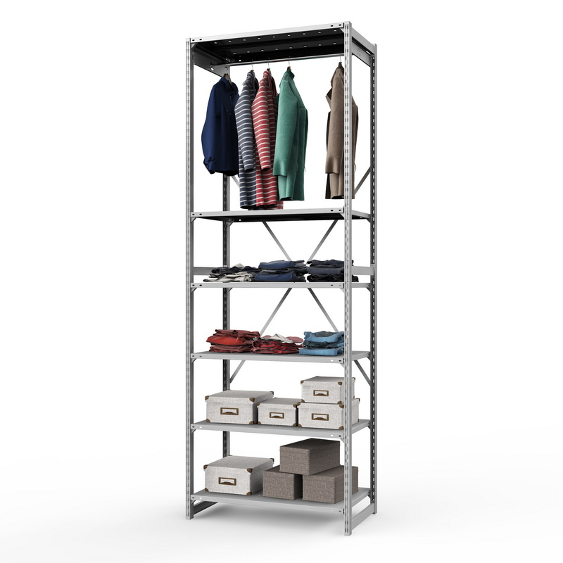 Стеллаж металлический для одежды ТСУ Универсал, 3000х1000х600 мм. полки: метал. перф. 6 шт.