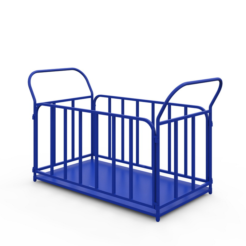 Тележка платформенная с трубчатыми бортами ТБ 5 (г/п 450 кг, 1200x700 мм, колеса черная резина 160 мм)