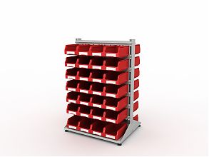 Стеллаж для пластиковых лотков SORTEX двухсторонний 1500x1000x800.03