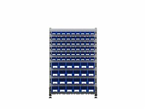 Стеллаж для пластиковых лотков SORTEX двухсторонний 1500x1000x800.04