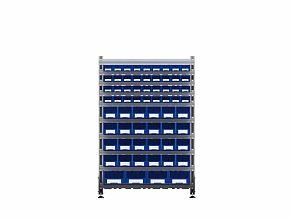 Стеллаж для пластиковых лотков SORTEX двухсторонний 1500x1000x800.05