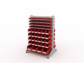 Стеллаж для пластиковых лотков SORTEX двухсторонний 1500x1000x800.05