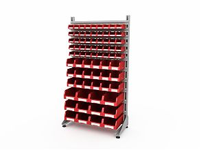 Стеллаж для пластиковых лотков SORTEX односторонний 1800x1000x450.06