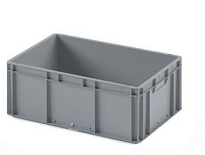 Пластиковый ящик 600х400х220 (ЕС-6422) гладкое дно, закрытые ручки (12.311F.91)