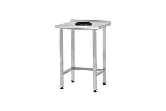 Стол производственный СПРп - 800x600x860 Profi Inox, сбор отходов, борт (полка-обвязка)