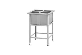 Ванна моечная для обработки яиц ВМСн - 630x630x860 Norma Zn, 4 м/о 240x250x350 (ножка угловая)