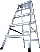 DOPPLO Двусторонняя стремянка, 2 х 5 ступ., РВ 2,86 м (чёрн)