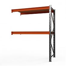 Секция приставная стеллажа металлического Оптима, 2000x2500x600 мм. Ярусы: 2 шт. метал