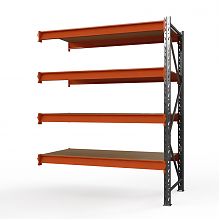 Секция приставная стеллажа металлического Оптима, 3000x1530x785 мм. Ярусы: 4 шт. метал