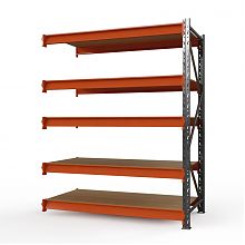 Секция приставная стеллажа металлического Оптима, 3000x1250x785 мм. Ярусы: 5 шт. метал