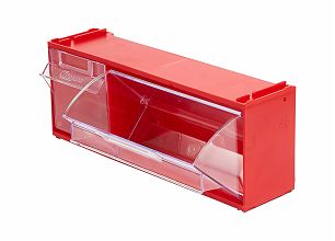 Короб откидной F-300-2, 300х97х112мм, красный, прозрачный