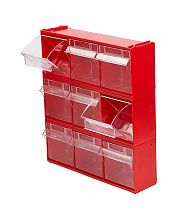 Короб откидной F-300-3, 300х98х112мм, красный, прозрачный