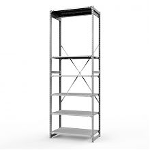 Стеллаж металлический для одежды ТСУ Универсал, 3000х1000х500 мм. полки: метал. усил. перф. 6 шт.