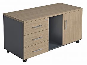 Тумба для оргтехники NPW-410 вяз натуральный/антрацит