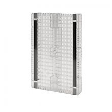 Стеллажный сплошной поддон на трёх полозьях усиленный одной трубой серый 1200x800x150 (02.117F.91.PEF.S.T106)