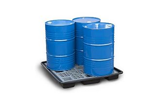 Сточный пластиковый поддон 1276х1276 для 4 бочек