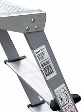 Стремянка двухсторонняя стальная с алюминиевыми ступенями и площадкой 350х260 мм NV2140.5