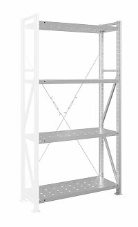 Стеллаж MS U 200x120x40/4 (Нагрузка на полку 180, перфорированная) ДС