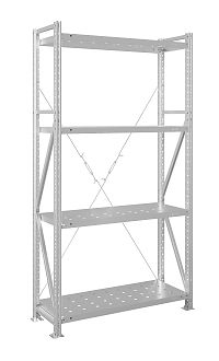 Стеллаж MS U 200x150x50/4 (Нагрузка на полку 300, перфорированная)