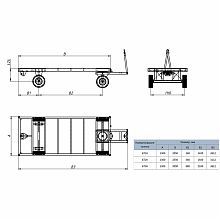 Большегрузная тележка БТ-К (г/п 3 т, 2000x1250 мм, без настила, без бортов)