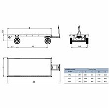 Большегрузная тележка БТ-Н (г/п 3 т, 2500x1250 мм, фанерный настил, без бортов)