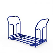 Тележка каркасная с двумя ручками ТКД 4 (г/п 500 кг, 1200x600 мм, колеса чугун/полиуретан 200 мм)