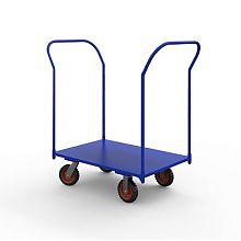Тележка платформенная с двумя ручками ТЯ 1 основание (800x500 мм, колеса черная резина 125 мм)