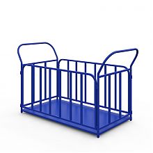 Тележка платформенная с трубчатыми бортами ТБ 1 (г/п 550 кг, 800x500 мм, колеса серая резина 200 мм)