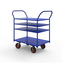 Тележка платформенная трехъярусная ТЯ 7 (1400x800 мм, колеса черная резина 125 мм)